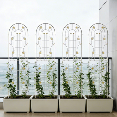 4 Pack Metal Garden Trellis 86.7'' x 19.7'' Rustproof Trellis for Climbing Plants