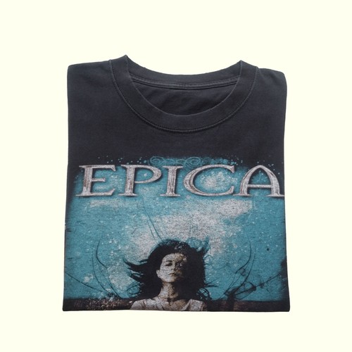 EPICA DESIGN YOUR UNIVERSE WORLD TOUR MUSIC METAL ROCK BLACK GRAPHIC T SHIRT LG