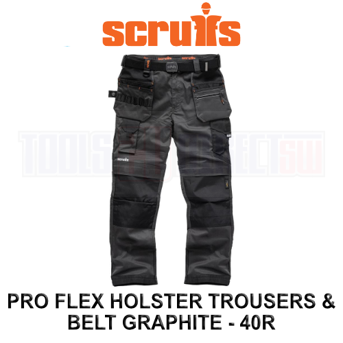 Scruffs Pro Flex Holster Trousers & Belt Graphite 40R T54790