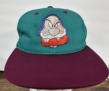 GRUMPY Baseball Cap Hat Snow White Walt Disney Snapback Green Maroon Sz youth