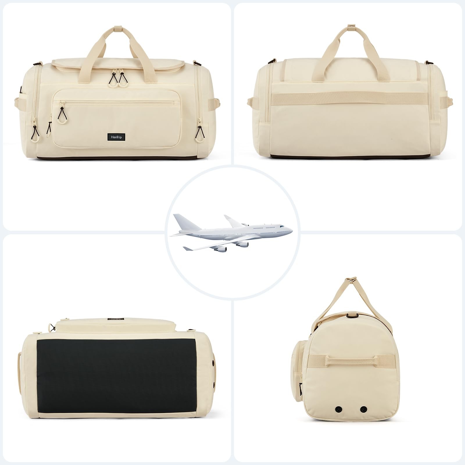 Large Travel Duffle Gym Bag with Shoe Compartment, Underseat Carry On Luggage... thumbnail 7