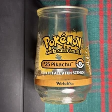 Vintage 1999 Nintendo Welch's Jelly Glass Pokémon Pikachu #25