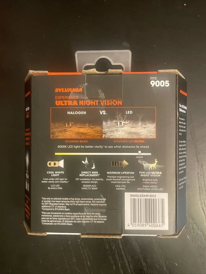 Sylvania LED ULTRA 9005 2 Bombillas 6000K Powersports Niebla Uso Solo NUEVO Foto 2 de 2