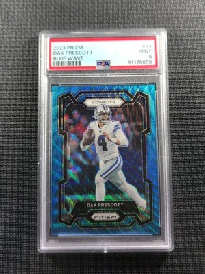 Dak Prescott 2023 Panini Prizm Blue Wave Prizm /199 #73 Cowboys