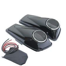 Gloss Black Saddlebags Speaker Lids for Harley Touring Road King 2014 2024