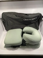 *CLEAN* OAKWORKS MASSAGE TABLE FACE REST PILLOW DESKTOP PORTAL GRAY DTP + CASE