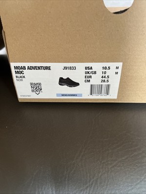 Merrell Moab Adventure MOC Mens Hiking Shoe Black 10.5 M US J91833