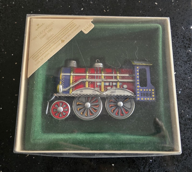 Tin Locomotive 3rd in Series 1984 Hallmark Keepsake Ornament IN BOX