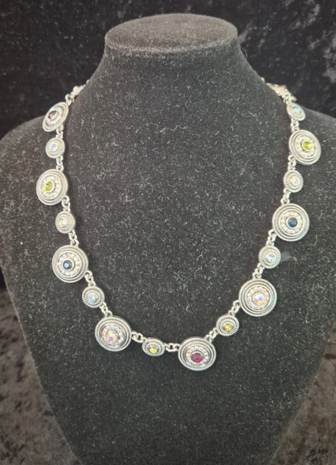 Pippa Jean Kette Halskette Collier rhodiniert Tory Bracelet Steine bunt- Neu! - Bild 2 von 4