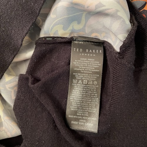 TED BAKER London Flower Power Satin Front Jumper Sweater Size 1 XS Black Ilaniah - Picture 14 of 14