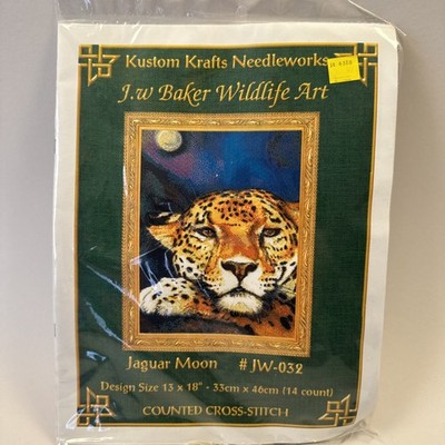 Kustom Krafts ''Jaguar Moon'' Vintage Cross Stitch Kit New #JW-032