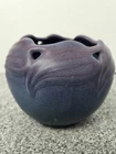 Van Briggle Pottery Art Nouveau Matte Purple Blue Leaf Vase Bowl Colorado Signed