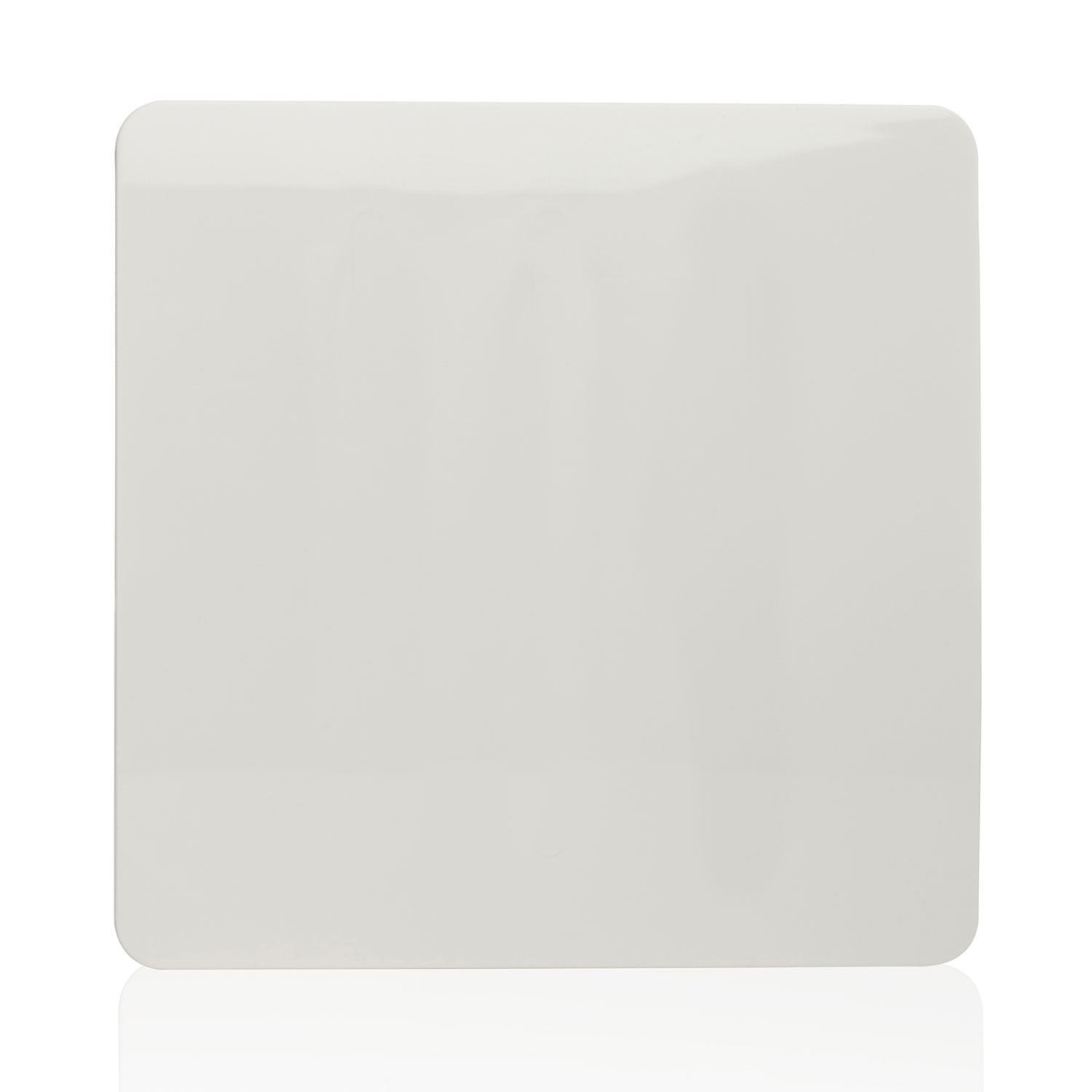 Trendi Artistic Modern Glossy Tactile Single Blanking Plate White ART-BLKWH
