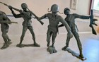 Set of 9 Louis Marx 1960's 6" WW2 WWII USMC Green Toy Plastic Soldiers Vintage  — photo 5