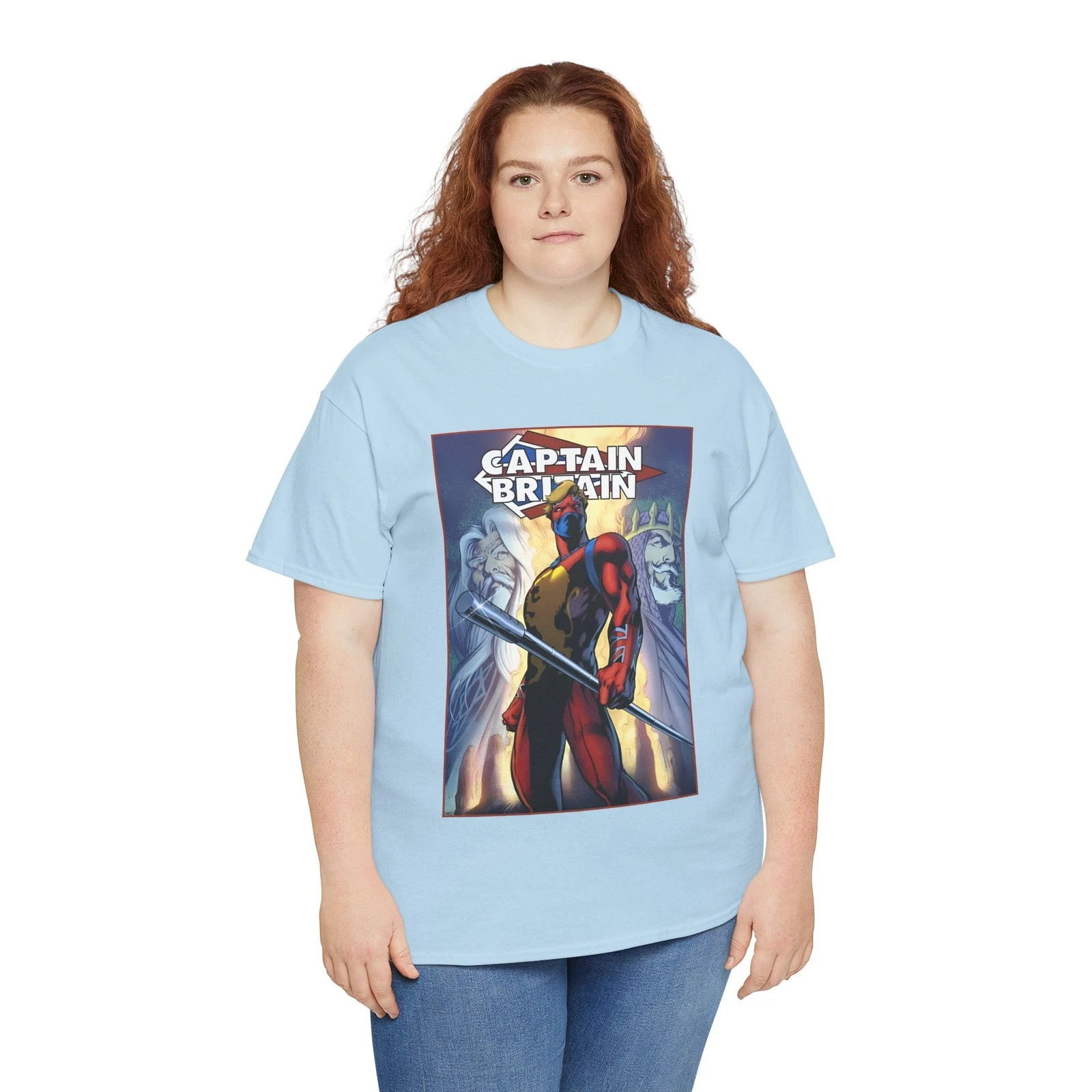 Captain Britain T-Shirt - Alan Davis Art - Excalibur Leader - Marvel Comics