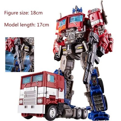 Transforming Robot Car Action Figure 18cm Alloy Plastic Model Toy Light-Up Gift