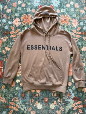 ESSENTIALS Fear Of God Hoodie Sweatshirt Size S Brown Long Sleeve Pullover