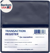 Vinyl Checkbook Cover with 5 Checkbook Transaction Registers Monaco Blue