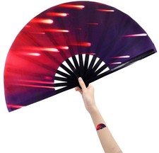 Large Folding Hand Rave Fan Popping Fan for Line Dancing Clacking Fans for Da...