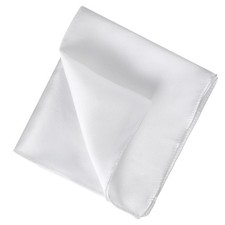 13 Inch Men's Handkerchiefs 100 Real Mulberry Silk Pocket middle, White