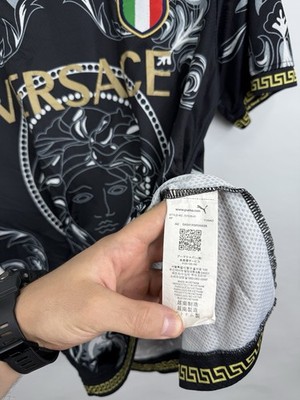 VERSACE イタリア代表 PUMA シャツ L Puma Versace Italy Football Shirt Soccer Jersey Men Size S Blue | eBay