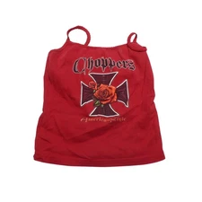Cycle Shirt Womens Large Red Choppers American Style Tank Top Biker Graphic