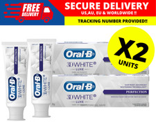 Oral-B 3D White Luxe Perfection Toothpaste 95g Teeth Whitening  X 2 