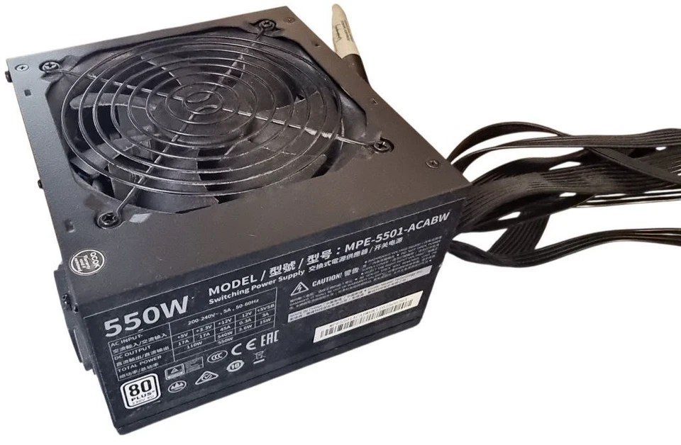 Cooler Master Power Supply 550W ATX PSU MPE-5501-ACABW 80 Plus 20+4 Pin - Image 2 of 4