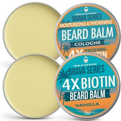 Bálsamo de biotina para barba para hombres   Crecimiento & 2 Ounce (Pack of 2), 