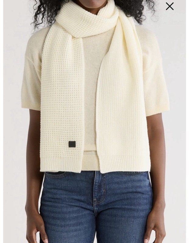 NWT AllSaints All Saints Mixed Stitch Scarf Ivory One Size Fall Winter NEW