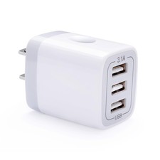 18W/3Amp Fast Charger Adapter, Multiple 3-Port USB Wall Plug Block Cube Box for.