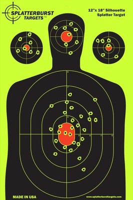 Splatterburst Targets - 12 x18 inch - Silhouette Splatter Target - Easily See