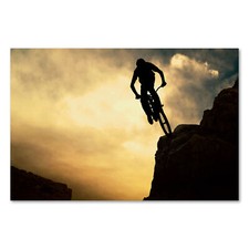 Postereck 0074 Poster Canvas Freeride Jump, Sports Dirt Bicycle Bike Drop