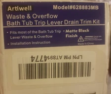 Artiwell 628883MB Waste & Overflow Bath Tub Trip Lever Drain Trim Kit 