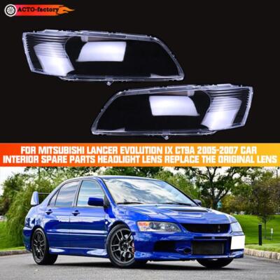 Car Headlight Lens Cover Shell For Mitsubishi Lancer Evolution IX CT9A 2005-2007