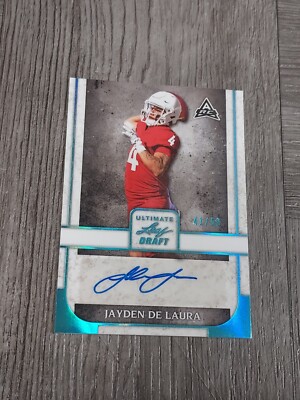JAYDEN DE LAURA 2022 LEAF ULTIMATE DRAFT AUTOGRAPHED ROOKIE CARD. #41/50.