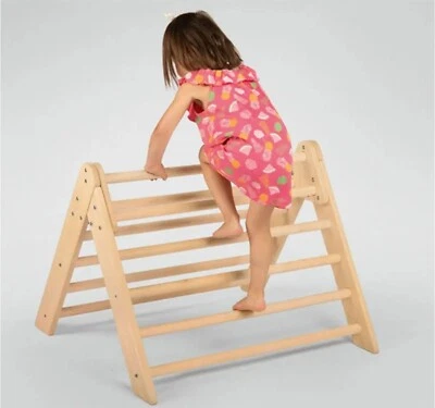 PLAYTIVE® Kletterdreieck Premium Holzgerüst Kletterleiter -Gerüst aus Buchenholz
