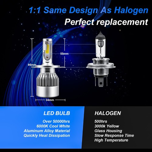 Combo 4x faros LED haz alto bajo + bombillas antiniebla para Nissan Versa 2007-2018 - Imagen 6 de 12