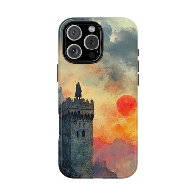 Phone Ink - iPhone | Galaxy | Pixel Case - Castle Tower Sunset Knight