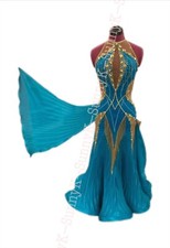 Handmade Dance Dress/Standard Ballroom Competition smooth Waltz Tango Costume