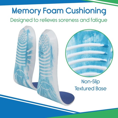 Memory Foam Insoles Men Women Cushioned Arch Support Shoe Small Wellbeing - Picture 6 of 9