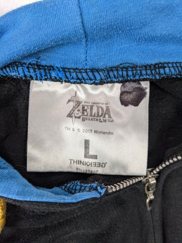 Zelda Breath of the Wild Youth Jacket Sz L Cotton Blend Think Geek 2017 - Picture 5 of 6