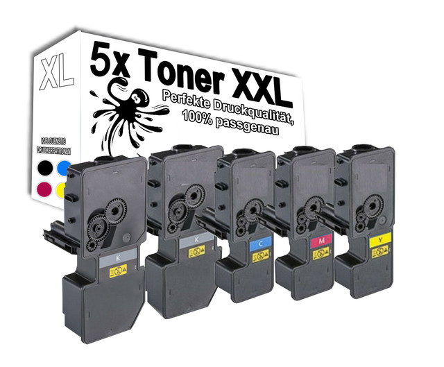 5er XXL Kompatibel für Toner Kyocera ECOSYS M5521cdn M5521cdw P5021cdn TK-5220