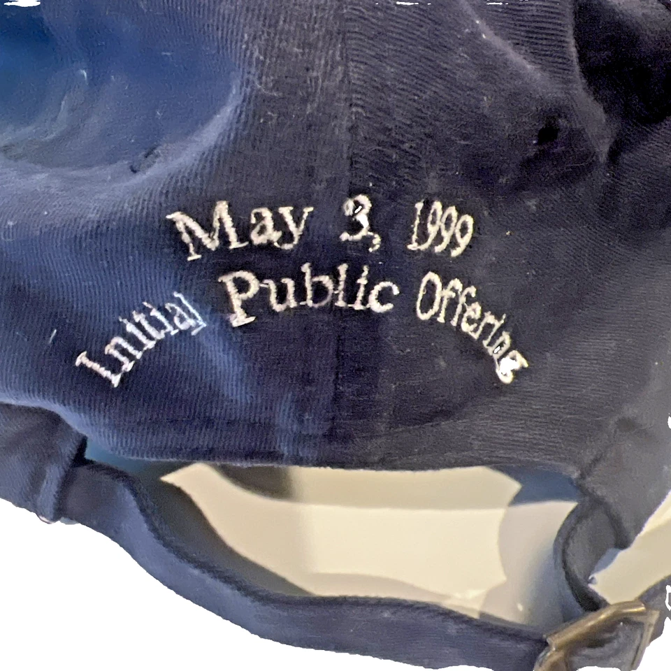 Sombrero vintage Goldman Sachs IPO - 3 de mayo de 1999 bordado azul oscuro - ¡RARO! Foto 2 de 4