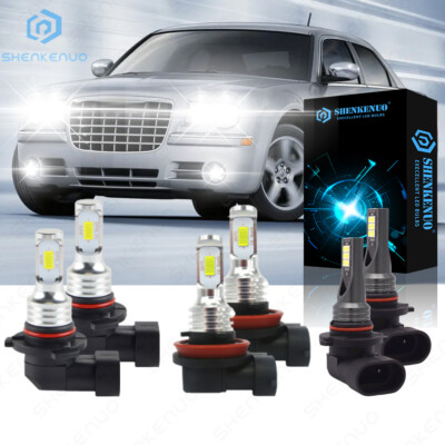 For Chrysler 300C 2005-2009 - 6X White Combo LED Headlight Fog Light Bulbs Kit