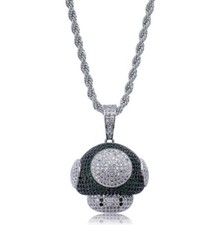Collana con ciondolo fungo verde fratelli Super Mario - Luigi rospo pesca bowser 