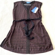 NWT Simply Vera Black Pink Blue Sleeveless V-Neck Tunic Rhinestones Size S