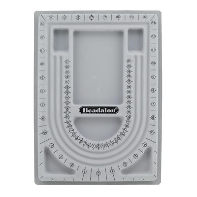 Grey Bead Design Board Kit for Jewelry Making with U Shaped Layout