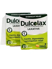 Dulcolax Pack Of 2 Stimulant Laxative Tablets Overnight Relief 6ct