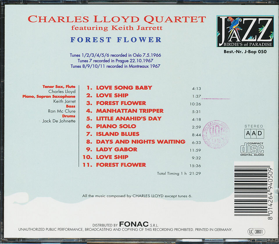 Keith Jarrett The Flower YQ-8504-AI1975年 Keith Jarrett – Death And The Flower – CD (Album, Reissue